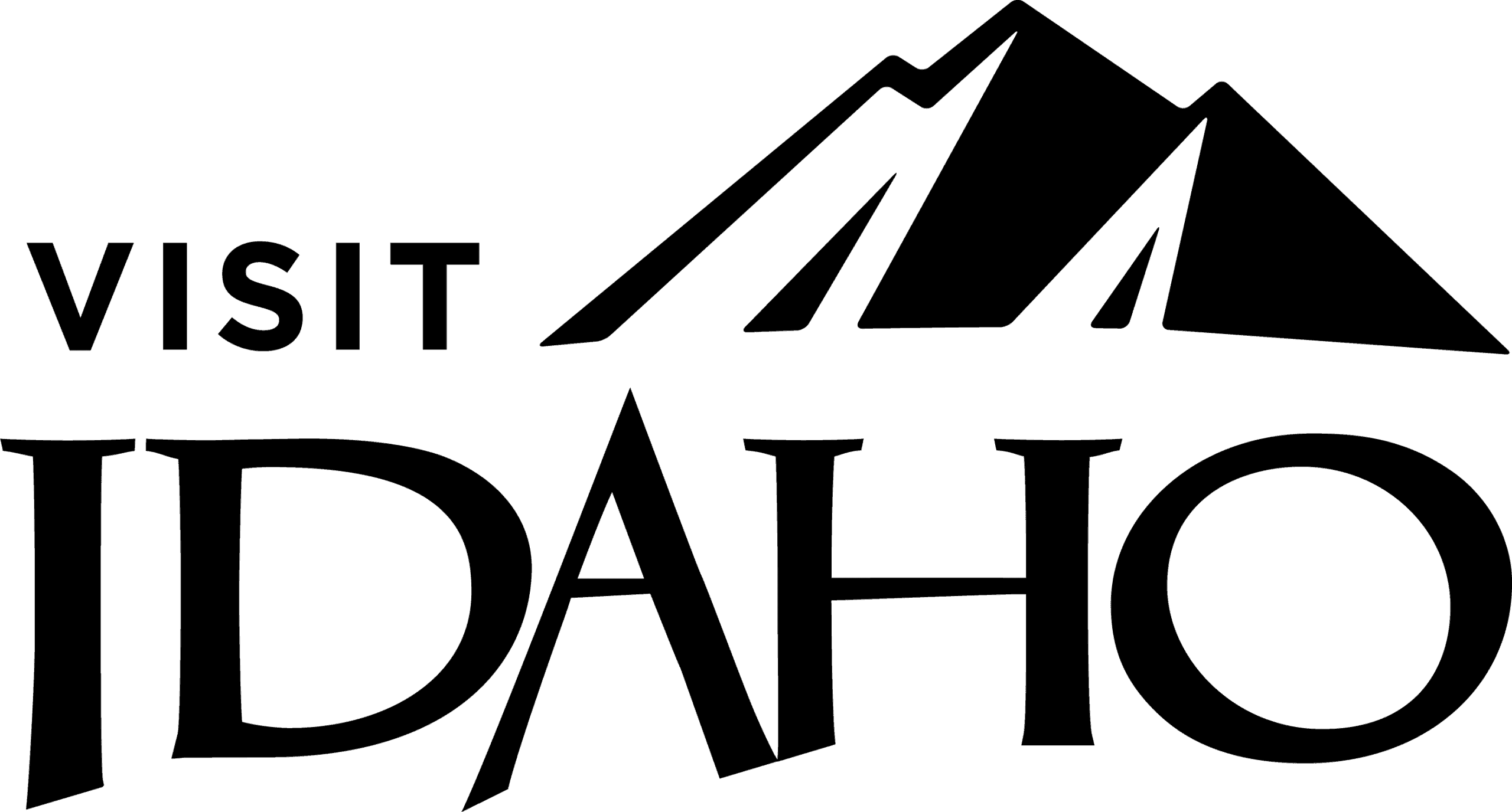 Visit Idaho logo with stylized mountain peaks above the text.